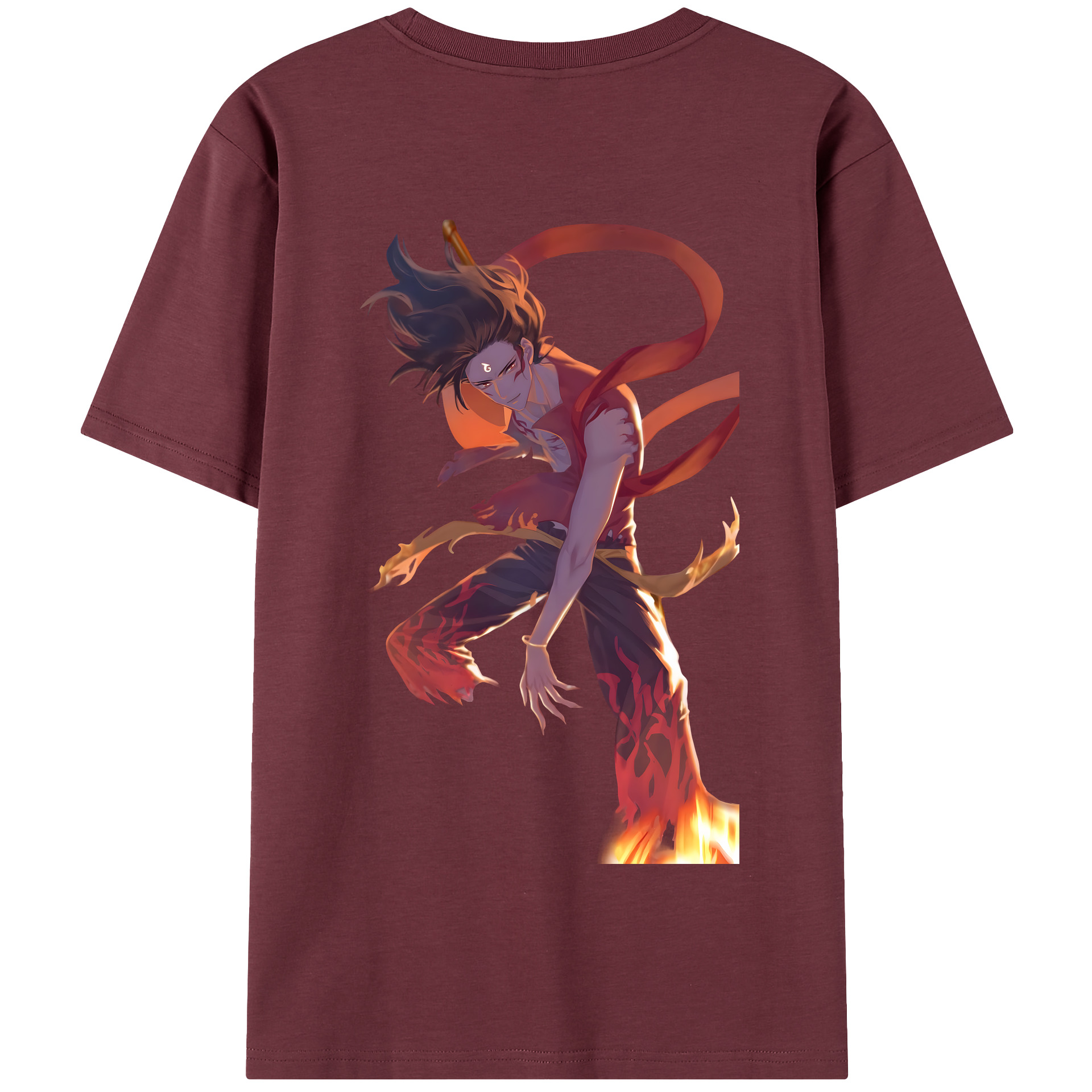 （画像用） Ne Zha 2 ナタ 魔童の大暴れ 綿100％半袖Tシャツ（背面プリント）